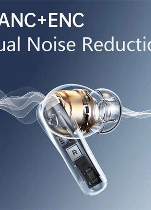 Wireless Dual Noise-cancelling Bluetooth Earphones for Music and Calls - Ivory White