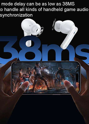 Wireless Dual Noise-cancelling Bluetooth Earphones for Music and Calls - Ivory White