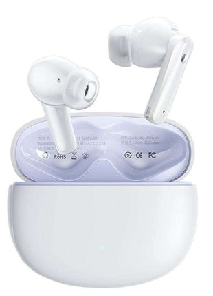 Wireless Dual Noise-cancelling Bluetooth Earphones for Music and Calls - Ivory White