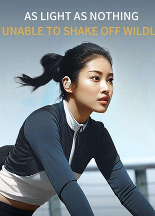 Wireless Stereo Earphones with Charging Case - Hanging Ear Design - Black