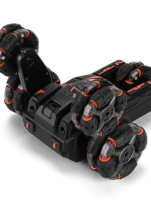 360-degree Swing Arm Rc Car with 5 Wheels - Multifunctional 2.4g - Black