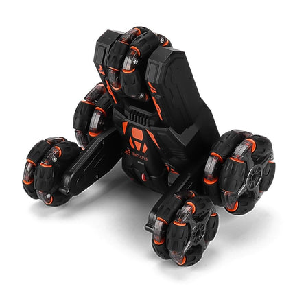360-degree Swing Arm Rc Car with 5 Wheels - Multifunctional 2.4g - Black
