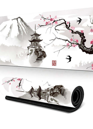 Cherry Blossom Ink Painting Mouse Pad Non Slip - Pattern 1 - 300X700X2Mm