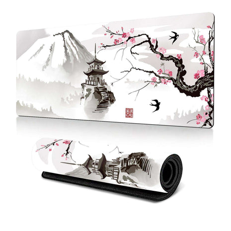Cherry Blossom Ink Painting Mouse Pad Non Slip - Pattern 1 - 300X700X2Mm
