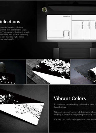 Cherry Blossom Ink Painting Mouse Pad Non Slip - Pattern 1 - 300X700X2Mm