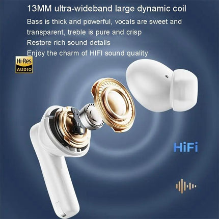 Wireless Dual Noise-cancelling Bluetooth Earphones for Music and Calls - Black
