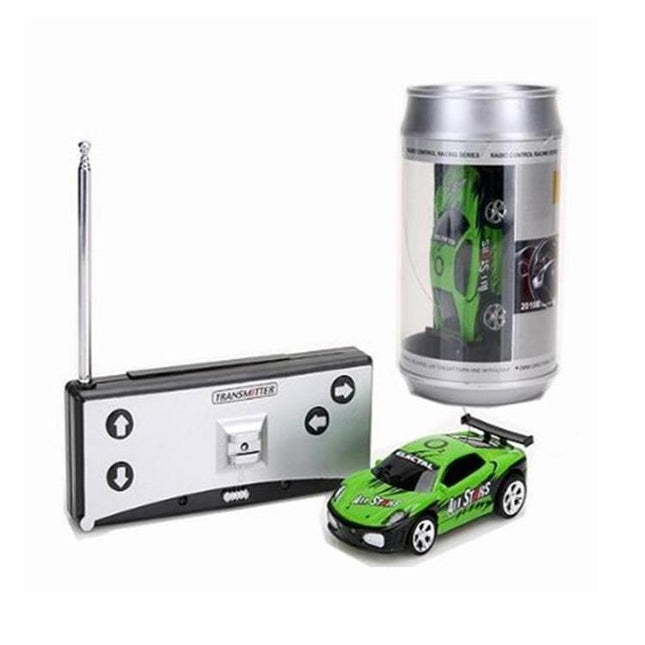 Mini Rc Car with Remote Control - Coke can Design - Green