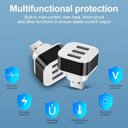 3-Port Usb 2.0 Hub Expander - Black
