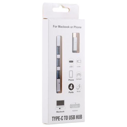 4-Port Usb-C Hub Adapter With Usb 3.0 - Silver Grey