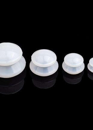 4-Piece Silicone Cupping Therapy Set For Body Massage - White