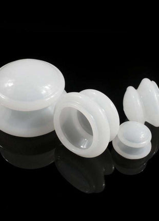 4-Piece Silicone Cupping Therapy Set For Body Massage - White