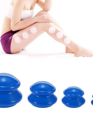 4-Piece Silicone Cupping Therapy Set For Body Massage - White