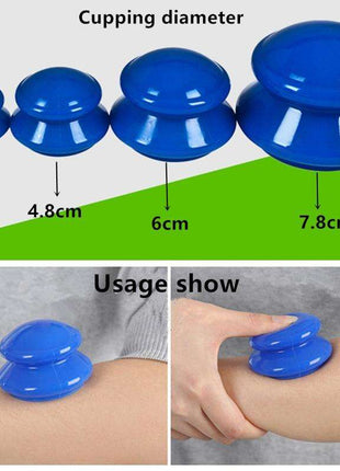 4-Piece Silicone Cupping Therapy Set For Body Massage - White