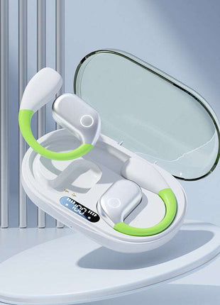 White M82 Transparent OWS Wireless Bluetooth Earphones - Clear Sound, Comfortable Over-Ear Fit