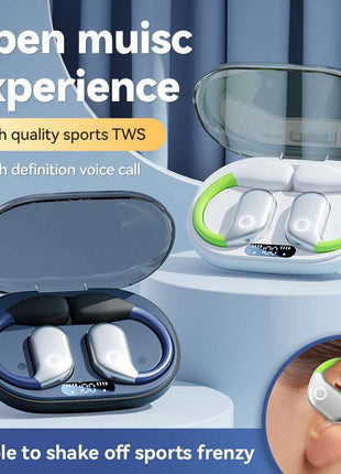 White M82 Transparent OWS Wireless Bluetooth Earphones - Clear Sound, Comfortable Over-Ear Fit