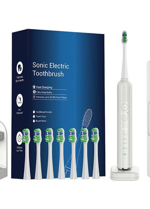 Crisp White Sonic Powerhouse: 5 Custom Modes + 8 Elite Heads for Radiant, Plaque-Free Confidence!