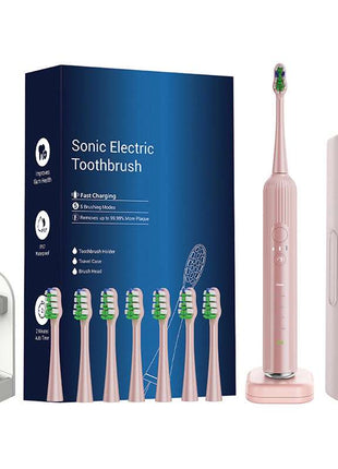 Vibrant Pink Sonic Glow-Up: 5 Smart Modes + 8 Pro Heads for a Dazzling, Dentist-Fresh Smile!