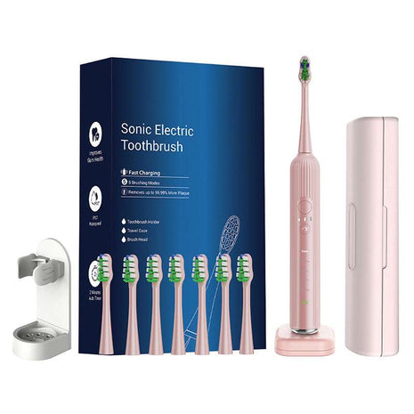 Vibrant Pink Sonic Glow-Up: 5 Smart Modes + 8 Pro Heads for a Dazzling, Dentist-Fresh Smile!