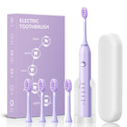 Purple Sonic Pulse Pro: 5 Smart Modes, 2-Min Timer, Lightning USB Charge – Complete Kit with 4 Heads, Bracket & Box for Effortless Glow!