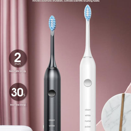 Advanced Sonic Toothbrush: 5 Cleaning Modes, 2-Min Timer, USB Fast Charge, Purple (4 brush heads + bracket + toothbrush box)