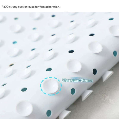 Non-Slip PVC Bath & Shower Mat with Suction Cups and Drainage Holes - Cartoon Ocean Theme(Blue Whale)