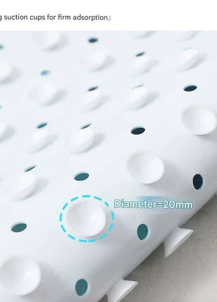 Non-Slip PVC Bath & Shower Mat with Suction Cups and Drainage Holes - Cartoon Ocean Theme(Dark-haired Mermaid)