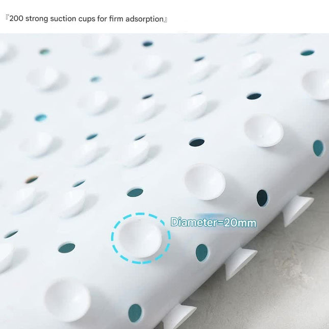 Non-Slip PVC Bath & Shower Mat with Suction Cups and Drainage Holes - Cartoon Ocean Theme(Blonde Mermaid)