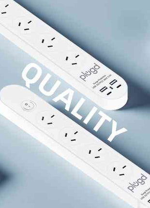 Plugd 2 USB A + 2 USB C 240V 10A Powerboard with Surge Protection