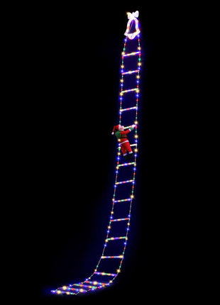 Jingle Jollys 3.5M Christmas Lights 300 LED Ladder Light with Santa Claus Decor