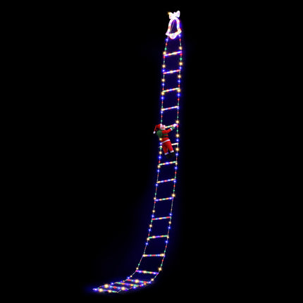 Jingle Jollys 3.5M Christmas Lights 300 LED Ladder Light with Santa Claus Decor