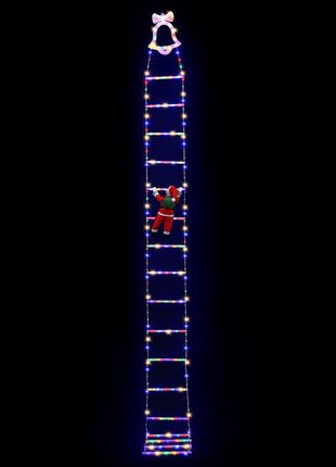 Jingle Jollys 3.5M Christmas Lights 300 LED Ladder Light with Santa Claus Decor