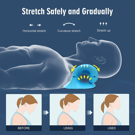 Revolutionary Neck Stretcher Pillow for Instant Pain Relief - Ultimate Cervical Traction Device for Relaxed Muscles and TMJ Relief