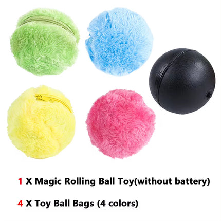 Interactive Plush Electric Rolling Ball Toy for Dogs and Cats - Automatic Activation Chew and Play Fun
