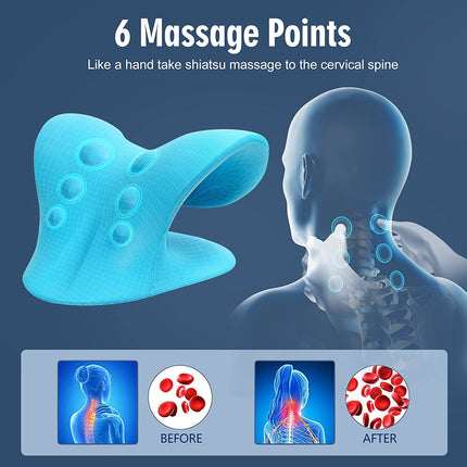 Revolutionary Neck Stretcher Pillow for Instant Pain Relief - Ultimate Cervical Traction Device for Relaxed Muscles and TMJ Relief