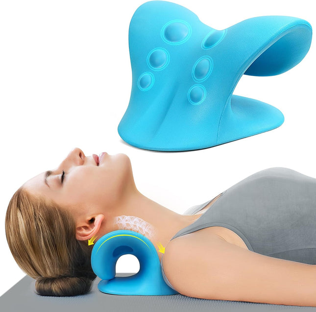 Revolutionary Neck Stretcher Pillow for Instant Pain Relief - Ultimate Cervical Traction Device for Relaxed Muscles and TMJ Relief