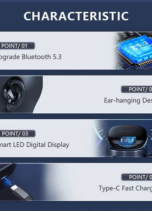 Original  LP75 TWS Bluetooth V5.3 Headphones Wireless LED Digital Display Earphones Noise Reduction Waterproof Headset New