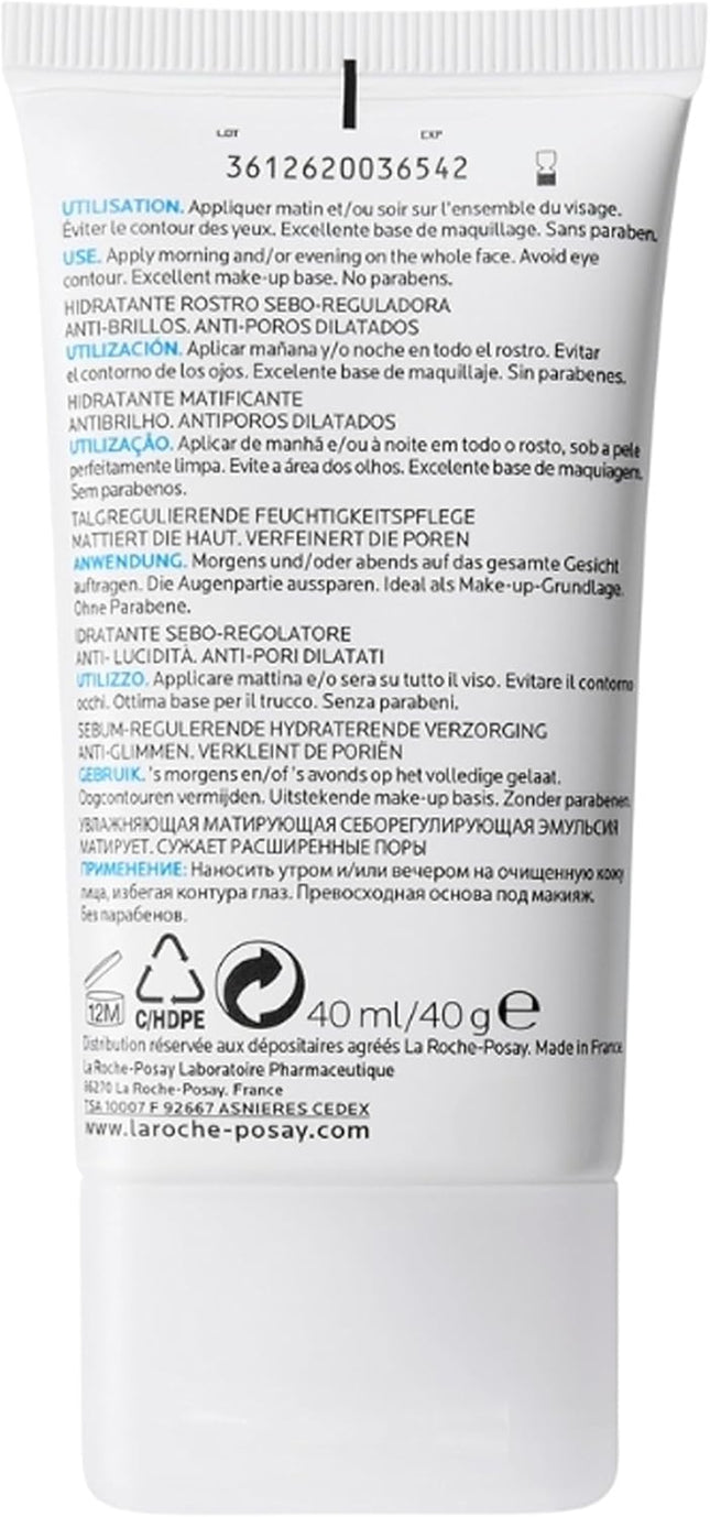 La Roche-Posay Effaclar Mat Anti-Acne Moisturiser – Shine Control & Pore Minimizer, 40ml