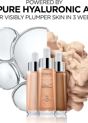 L’Oréal Paris True Match Nude Plumping Tinted Serum - Tan Deep 7-8 for a Flawless Glow