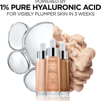 L’Oréal Paris True Match Nude Plumping Tinted Serum - Tan Deep 7-8 for a Flawless Glow