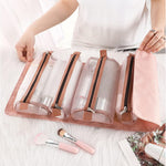 Stylish Pink Portable Toiletry & Makeup Bag - Waterproof, Hanging Design, Perfect for Travel and Daily Use!