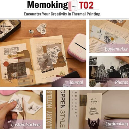 Mini Pocket Thermal Printer Bluetooth Wireless Photo Notes Inkless Sticker Paper