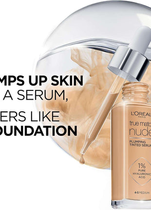 L’Oréal Paris True Match Nude Plumping Tinted Serum - Tan Deep 7-8 for a Flawless Glow