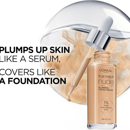 L’Oréal Paris True Match Nude Plumping Tinted Serum - Tan Deep 7-8 for a Flawless Glow