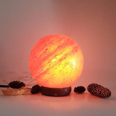 Himalayan Pink Salt Lamp Carved Rock Crystal Light Bulb